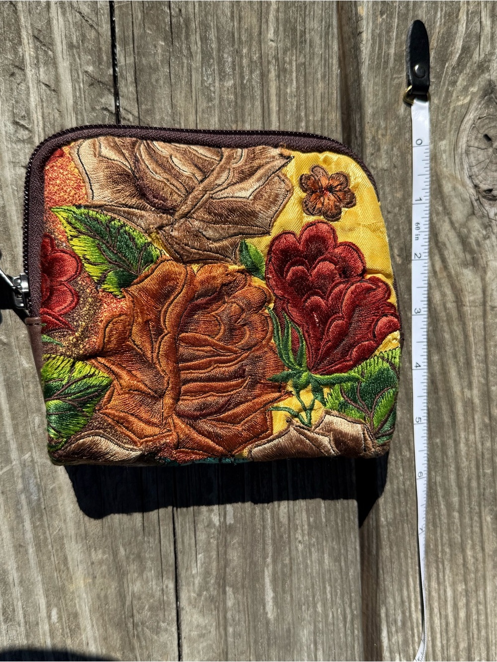 Embroidered Floral wallet- Multicolor